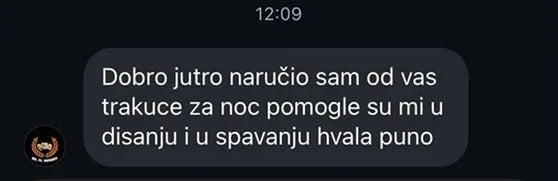 Poruka kupca: naručio sam trakice za noć, pomogle su mi u disanju i u spavanju, hvala puno