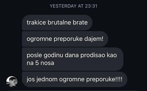 Poruka kupca: trakice brutalne, posle godinu dana prodisao kao na 5 nosa, ogromne preporuke